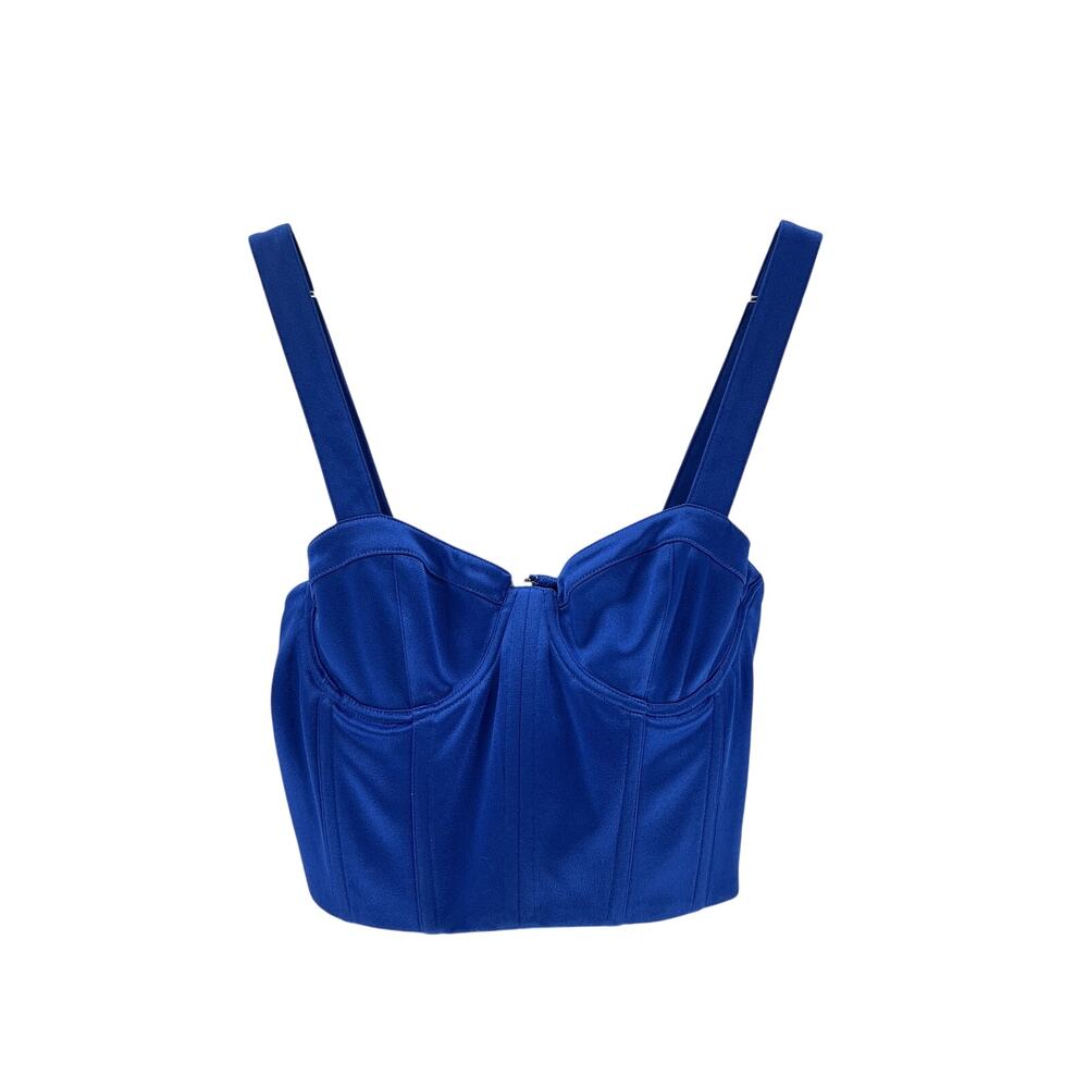 Olivia Structured Blue Jeanna Bustier Crop Size 2 Top - Picture 2 of 5